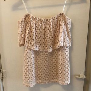 Pins and Needles Strapless Lace Top